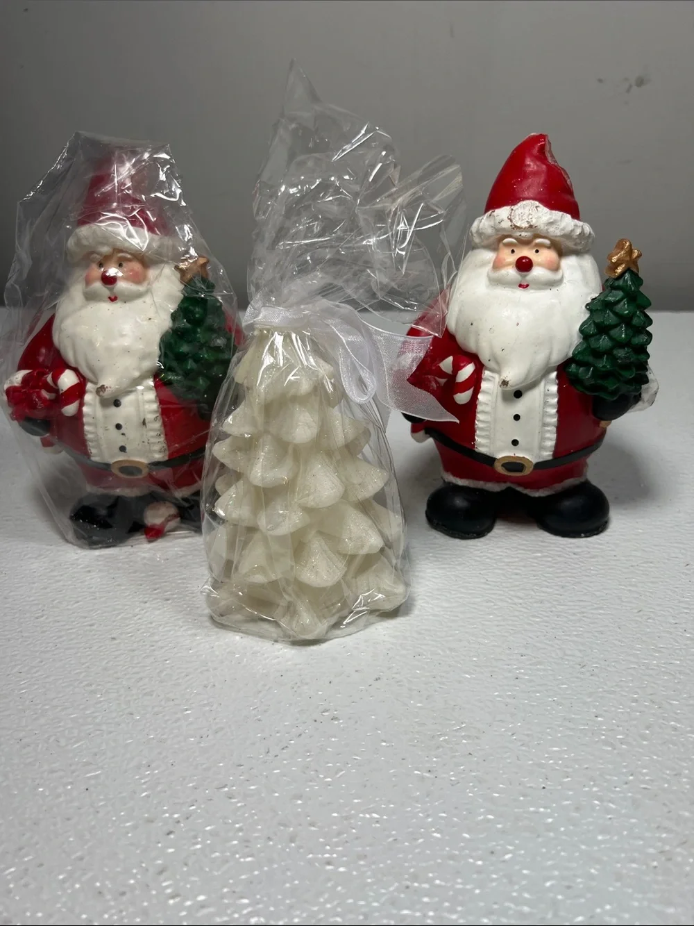 Vintage Santa Figurine Candles and Tree Candle - New